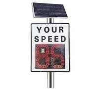 23.6×35.4 inch Warning signs, Solar Powered Radar Speed Limit Sign, LED Speed Limit Sign, for Road Safety, White