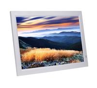 23.6-inch/24-inch IPS full-view digital photo frame advertising machine wall-mounted electronic photo album high-definition player commercial and home dual-selection (Color : White)