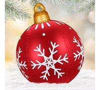 23.6 Inch Giant Inflatable Christmas Ball PVC Inflatable Christmas Ball Extra Large Decorated Xmas Outdoor Balloons for New Year Xmas Yard Decor(Snowflake)