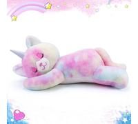 23.6 inch Unicorn Cat Plush Toy Large Unicorn Plush Pillow Unicorns Cat Stuffed Animal Cute Stuffed Rainbow Horse Kawaii Soft Present Hugging Pillow Fluffy Cuddly Toy for Girls Boys Gift