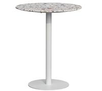 23.6'' Metal High Top Pub Table - Terrazzo Cocktail Console Table for Kitchen Dining Backyard & Small Spaces Easy Assembly Modern Design Versatile Use