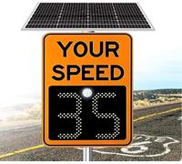 23.6"X29.5"/24"X35"Radar Speed Sign - Integrated Solar Power, Radar Speed Display Sign, Visible Distance:>500m,For Street/Road Metal Warning Signs(Orange,24"x35")