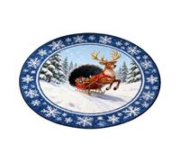 23.62 Inch 3D Visual Rug Santa Up Design Festive Slip Doormat For Xmas Indoor Outdoor Use Perfect Front Door Bathroom Kitchen Holiday Season Carpet With Fille Nautical Throw (Blue, One Size)