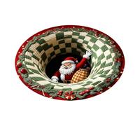 23.62 Inch 3D Visual Rug Santa Up Design Festive Slip Doormat For Xmas Indoor Outdoor Use Perfect Front Door Bathroom Kitchen Holiday Season Carpet With Fille Nautical (Green, One Size)