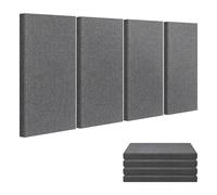 23.62" X 11.81" Fiberglass Wall Panel, 4 Pack Acoustic Panels, Acoustic Panels Sound Absorbing for Office, Studio, Home Theatre - Heather Grey