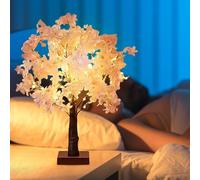 23.6IN Cherry Blossom Tree Light, LED Lights Tabletop Tree Pink Flower Tree Lamp with Battery Operated for Home Wedding Party Indoor Decoration