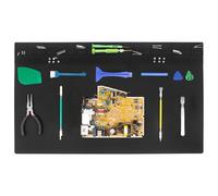 23.7''x13.8'' Extra Large Soldering Mat Premium Silicone 932°F Heat Resistant Repair Mat Non-Slip Large Soldering Mat for Soldering Iron, Electronic, Phone, Laptop Repair (Black)