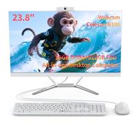 23.8" All in One Desktop Computer for Home Office,All in One Desktop PC,Celeron N100 Processor (Up to 3.40Ghz),4 Core,16GB RAM,512GB SSD,FHD IPS Display,WiFi 5 & BT 4.2,Keyboard & Mouse,Webcam,11 Home