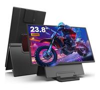 23.8" Portable Monitor, 100Hz 1080p FHD IPS Gaming Monitor, 90° Rotatable & Height Adjustable Display, Built-in Speakers, VESA Mount, Second External Monitor for