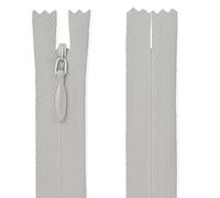 23 cm / 9 Inch Light Grey Invisible Zip - Nylon Closed-End Concealed Zipper for Dressmaking, Skirts, Cushions, Bridal & Alterations - Giddy Square
