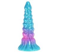 23 cm Big Fantasy Dildo, Blue Purple and Pink Gradient Dragon Monster Dildo with Strong Suction Cup, Silicone Plug Sex Toy for Women and Men