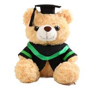 23 cm Graduate Bear Plush Toy, Light Brown Bear Green