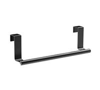23 cm Over The Door Towel Holder, No Drilling Towel Rack Rails Door Hanging, Tea Towel Holders for Kitchens, Tea Towel Holders Stainless Steel, for Bathroom and Bedroom, Black