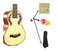 23" Concert Hawaiian Guitar Spruce Top Grape Hole Electric Ukulele With Pickup EQ Instrument(Uku and bag and part)