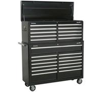 23 Drawer Combination Tool Chest - Black Mobile Storage Organizer For Professionals And Diyers