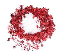 23 Feet Glittering Red-Star Shaped Tinsel Wire Garland Christmas Decoration Fashion