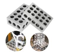 23 Holes Precision 25-50-75mm Blocks 1pair(2pcs), Parallel Clamping Block Set, Steel Block 23 Holes 1-2-3" Block Gauge(No wrench metric)