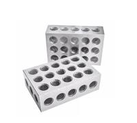 23 Holes Precision 25-50-75mm Blocks 1pair(2pcs), Parallel Clamping Block Set, Steel Block 23 Holes 1-2-3" Block Gauge(No wrench inch)