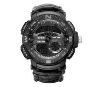 23-in-1 Men's Tactical Watch, Nylon Braided Watch Band Paracord Strap | 5atm water resistant, sos led light, survival whistle, outdoor adventure essential,hiking, camping, climbing, fishing