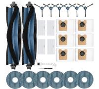 23-in-1 Replacement Parts Kit for Eufy RoboVac C20 Omni - Includes 2 Roller Brushes, 4 HEPA Filters, 6 Mop Pads, 6 Side Brushes, 6 Dust Bags, Cleaning Tool & Screwdriver