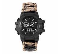 23-in-1 Tactical Survival Watch for Men, Multifunctional Outdoors Waterproof Survival Watches, Adjustable Wristband with Compass Paracord Band(Color10)