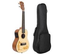 23 Inch 18 Frets Electric Acoustic Concert Ukelele Solid Spruce Top Ukulele With Bright Sound Ukulele Starter Kit