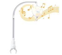 23 Inch Adjustable Baby Crib Mobile Holder with Music Box & DIY Claw Arm Bracket - Nursery Decor Hanging Stand for Bed Bell Toy