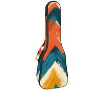 23 Inch Concert Ukulele Case Abstract Zig Zag Pattern Ukulele Padded Bag with Storage and Shoulder Straps