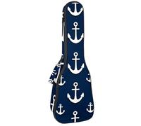 23 Inch Concert Ukulele Case Anchors and Steering Wheels on Navy Blue Background Ukulele Padded Bag with Storage and Shoulder Straps