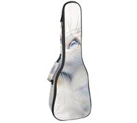 23 Inch Concert Ukulele Case Beautiful Cat Watercolor Ukulele Padded Bag with Storage and Shoulder Straps