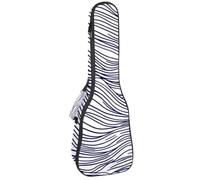 23 Inch Concert Ukulele Case Big Waves in Linear Style Nautical Pattern Ukulele Padded Bag with Storage and Shoulder Straps