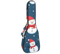 23 Inch Concert Ukulele Case Christmas New Year Winter Snowman Snowflake Ukulele Padded Bag with Storage and Shoulder Straps