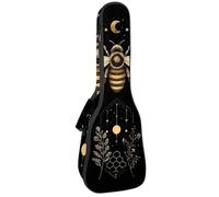 23 Inch Concert Ukulele Case Magical Bee Honey Moon Plants Star Constellation Flower Ukulele Padded Bag with Storage and Shoulder Straps