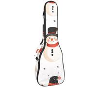 23 Inch Concert Ukulele Case Merry Christmas Snowman Xmas Seamless Pattern Ukulele Padded Bag with Storage and Shoulder Straps