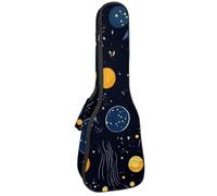 23 Inch Concert Ukulele Case Night Sky Planets Comets Stars Constellations Ukulele Padded Bag with Storage and Shoulder Straps