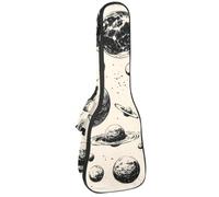 23 Inch Concert Ukulele Case Planets and Moons Around The Universe Ukulele Padded Bag with Storage and Shoulder Straps
