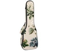 23 Inch Concert Ukulele Case Vintage Style Various Wildflowers and Plants Ukulele Padded Bag with Storage and Shoulder Straps