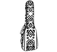 23 Inch Concert Ukulele Case Western Africa Geometric Seamless Pattern Ukulele Padded Bag with Storage and Shoulder Straps