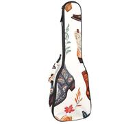 23 Inch Concert Ukulele Case Wild West Various Cowboy Boots Pattern Ukulele Padded Bag with Storage and Shoulder Straps