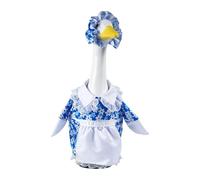 23 Inch Goose Outfits for the Pastoral Spring Dress with Solid Hat, UV-Resistant Goose Clothing for Patio and Garden, Festive Goose Decoration for Birthday, Wedding and Holidays