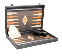 23 Inch Manopoulos Wenge & Oak with Storage Racks Backgammon Set