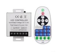 23-Key Aluminum LED Controller For DC12V DC24V With 36A Total Output Remote Dimming Brightness Timing Silver White Shell For LED Strip Management