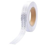 23 m x 2.5 cm Reflective Tape Waterproof Self Adhesive Tape Outdoor Reflective Warning Stickers High Visibility Safety Sticker for Clothes Vehicles Car Trailers Night Road Safety Reminder White
