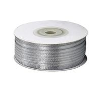 23 Meters Satinband Grau 3mm, Dekoration Präsent Geschenkband Schleifenband, Stoffband für Kleid Hochzeit, Taufe und Geburtstag Geschenke,Satin Dekoband, 91m Satin Ribbon Solid Color Fabric Ribbon