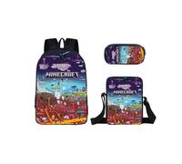 (23) Minecraft Game Cartoon Character Printed Children Capacity Backpack Large