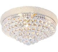 23" Modern Crystal Chandeliers Gorgeous Silver Flush Mount Ceiling Light Fixture 3 Color Light Change Chandelier Lamp fof Living Dining Room Bedroom/760
