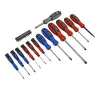 23 PACK Premium Soft Grip Screwdriver Set & Storage Case - Slotted Phillips POZI