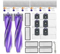 23 Packs Replacement Accessories Kit for Robot Vacuum Cleaner - Includes 2 Main Brushes 2 Roller Brushes 6 HEPA Filters 6 Side Brushes 6 Dust Bins & 1 Cleaning Tool