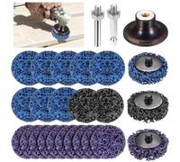 23 Pcs 50mm Sanding Discs for Drill Sanding Attachment, 2 Inch Grinding Discs, Grinding Disc Polishing Disc for Paint Stripper Metal Steel Wheel Rust Removal Polishing Pads for Drill, with 2 Shanks