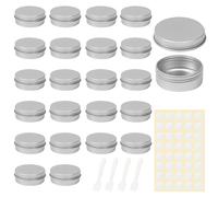 23 pcs aluminium tin jars,sample pot cosmetic,cosmetic pots,small pots with lids,20ml sample pot,empty cosmetic jar,mini containers with lids,for cream, sample, powder, makeup storage